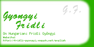 gyongyi fridli business card
