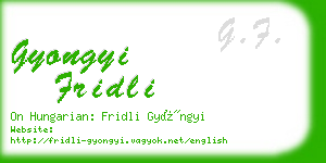 gyongyi fridli business card